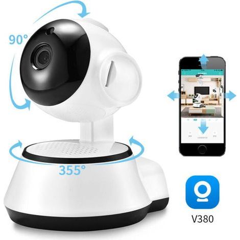 Camera de Surveillance panoramique V380 Pro IP WiFi. dispositif de securite domestique sans fil. enregistrement Audio. babyphone video d'interieur. (1/5)