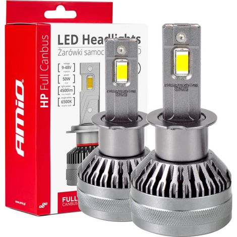 Bombillas LED para coche serie HP Full Canbus H3 12V 24V 6500K amio-03672