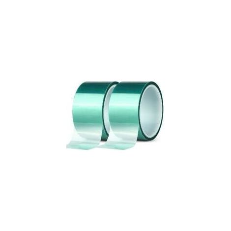 2 rouleaux Ruban de masquage en polyester haute température vert enduit en poudre PET Idéal pour peindre, anodiser les applications (50mm x 33 m) (1/4)