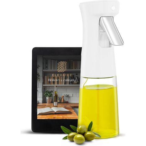 Spruzzatore di Olio in Vetro Antigoccia Elevaire 240 ml Bianco (1/5)
