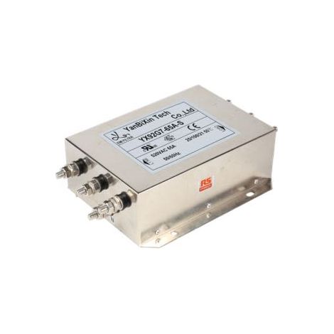 Filtre secteur RS PRO, 65A max, 3 phases, 520 V c.a. max, Montage sur châssis ( Prix pour 1 )