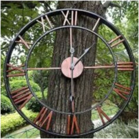 Kaelt - Horloge de Jardin Horloge Murale de Jardin en Plein air Grande Horloge de Jardin en Chiffres Romains Horloge Extérieure en Fer Horloge Extérieure,40cm/16inch (1/3)