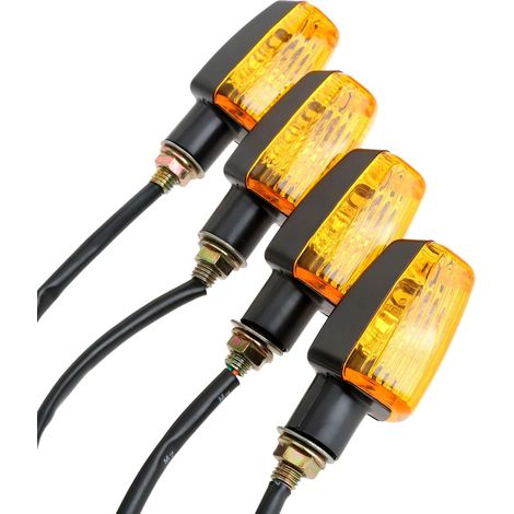 Turn Signals Light 4Pcs Turning Indicators Universal 12V Bulbs for Motorcycle Motorbike Scooter Quad Cruiser Off Road Mini Turn Signals Lamp Yellow