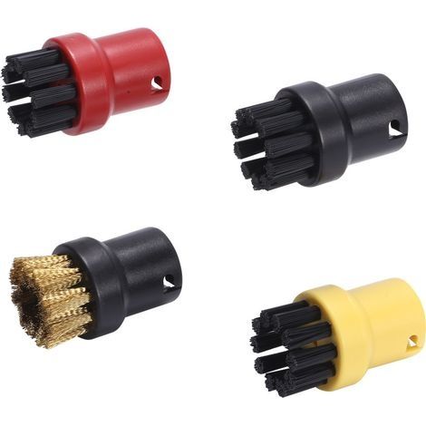 Accessoires d'entretien pour nettoyeurs vapeur Kärcher - Lot de 4 petites brosses rondes de couleurs différentes (1 lot)
