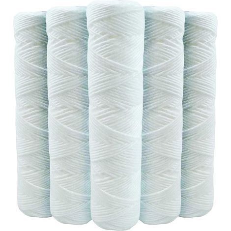 Lot de 5 Cartouches Bobinée Filtre à Eau Anti Sédiments 9 pouces 3/4-20 microns Compatibles Filtre 10 pouces (1/4)