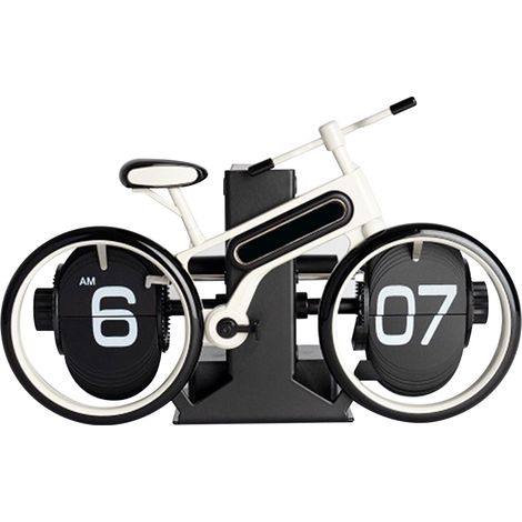 Reloj de mesa vintage con diseño de bicicleta mecánica Diseño plegable PVC 20,3 x 7 x 13 cm 2 pilas AAA Rosa, amarillo, rojo, blanco, azul, verde (opcional) (1/5)