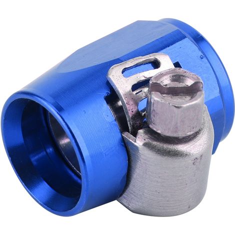 Colliers de serrage en alliage d'aluminium AN4 pour durites de carburant, huile, diesel, gaz, air et eau, bleu (1/5)