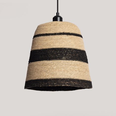 Lampada Sospensione Fibre Naturali Kavya Nero