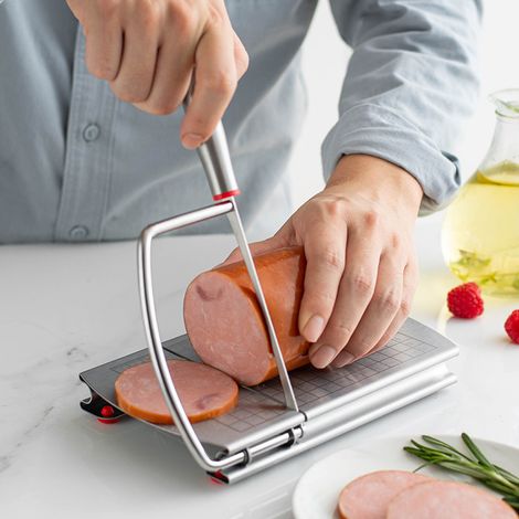 Ustensiles de cuisine avec balance, trancheuse à fromage en acier inoxydable, coupe-jambon, séparateur à beurre et à fromage (1/5)
