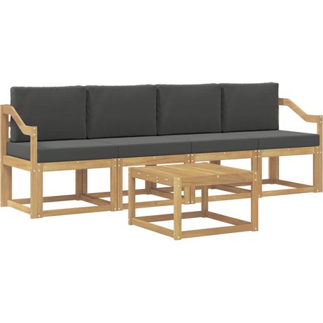 Set di divani da esterno con cuscino 5 pz Salotto da Giardino Bianco e Antracite (1/5)