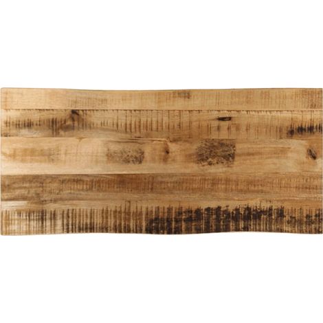 Tischplatte mit Baumkante 90x40x2,5 cm Raues Mango Massivholz