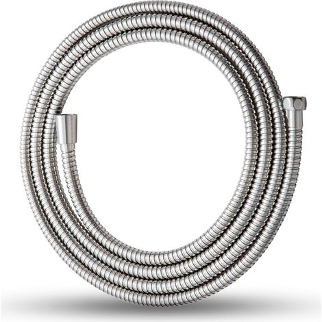 m Duschschlauch, Duschschlauch mit Verdrehschutz, Edelstahl-Duschschlauch, Universal G1/2", für Badarmaturen, Ersatz-Duschschlauch, Silber