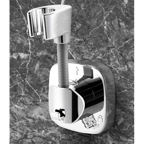 Support de pommeau de douche à ventouse, amovible, antidérapant, antirouille, réglable en hauteur, sans perçage, orientation 360° (1/4)