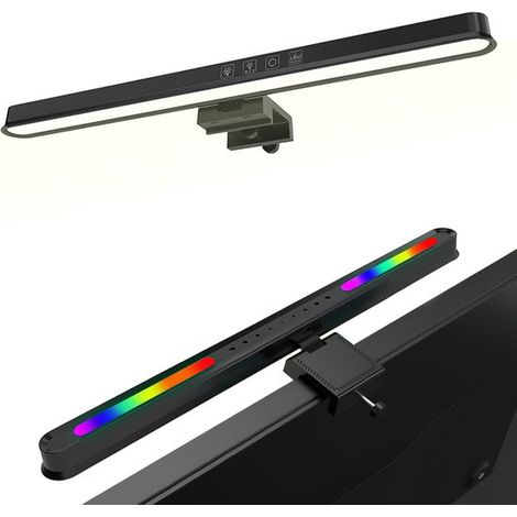 Barra luminosa per monitor, lampada da lavoro a LED USB per schermi curvi/piatti, delicata per gli occhi, dimmerabile con controllo touch, senza riflessi. (1/5)
