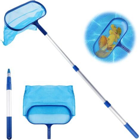 Applicable Epuisette Piscine, Épuisette de Fond pour Piscine, Épuisette Piscine avec Manche Télescopique, Filet de Nettoyage Piscine, Épuisette Spa, pour Nettoyer Déchets en Fond et Surface Eau (1/5)