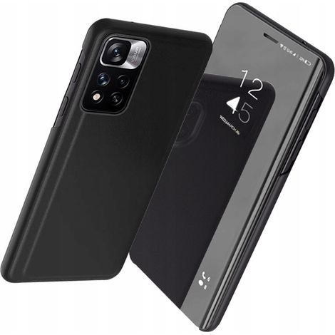 Cover trasparente per Realme C33, modello Flip Cover nera (1/5)