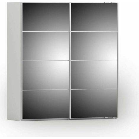 Dmora - Armario 2 puertas Albi, Muebles de dormitorio, Vestidor, Armario de ropa, 182x64 h202 cm, Blanco