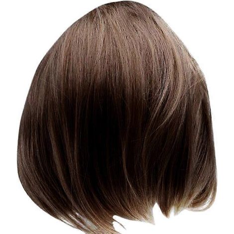 Brasilianische kurze, glatte Bob-Perücke, braun, natürliches Haar, eleganter Alltagslook (1/5)