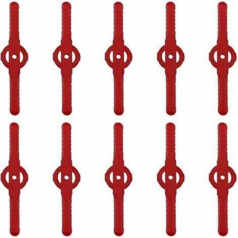 Lame plastique coupe bordure, 10 pcs Lames En Plastique Cutter Remplacer Pour ensemble doutils de coupe-herbe sans fil, remplacement de lames de coupe de tondeuse à gazon en plastique(rouge) (1/4)