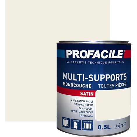 Peinture intérieure satin 0.5L – Multi-supports murs, plafonds, boiseries, radiateurs – Sans odeur, séchage rapide - F2EEE1