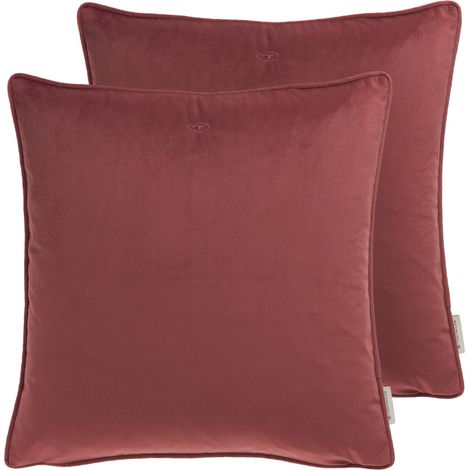 TOM TAILOR Funda de cojín decorativo VELVET SIGNATURE - Set de 2 45x45 cm, rosa
