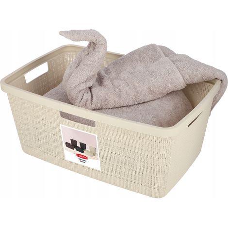 Curver Jute 46L Wäschebehälter, Creme