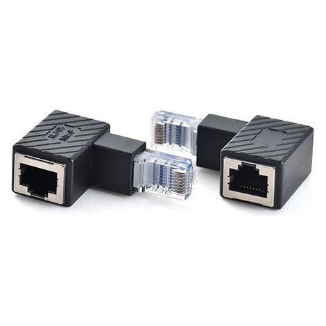 RJ45-Netzwerkstecker-Adapter, 90-Grad-Winkel-RJ45-Stecker, gerader Netzwerkstecker, abgewinkelter Netzwerkstecker-Adapter (1/5)