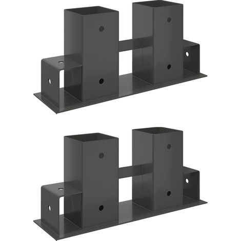 Aide à l'empilement de bois de chauffage 2 pcs Anthracite Acier