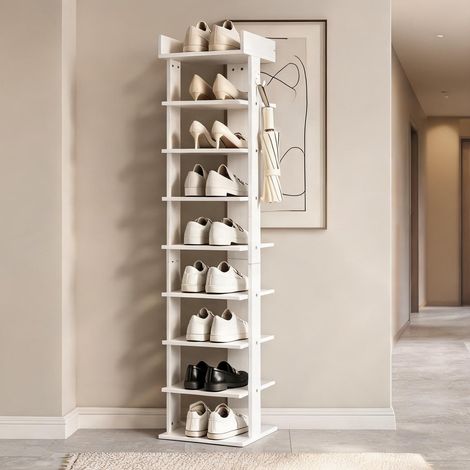 Meuble à chaussures blanc 9 étagères 30 x 30 x 128 cm (1/5)