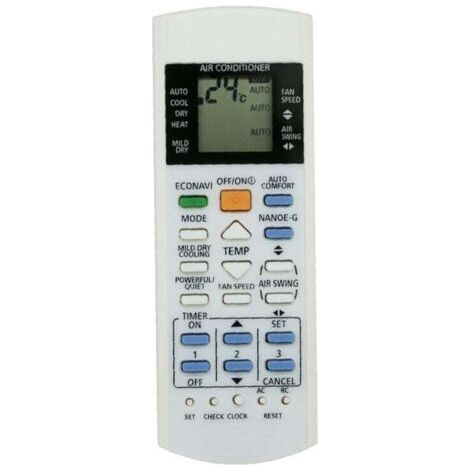 Télécommande de remplacement blanche en ABS pour climatiseur Panasonic (modèles A75C3300, 3208, 3706, 3708, 3883 et 3935).