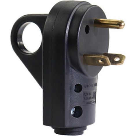 TT-30P Wohnmobil-Ersatzstecker, 125 V, 30 A, mit Trenngriff, schwarz