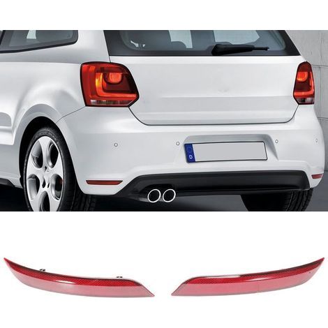 Linker und rechter roter Rücklichtreflektor für Volkswagen Polo 6R 6C 2014–2017 – ABS-Kunststoff – direkter Ersatz 6C0945105B (1/5)