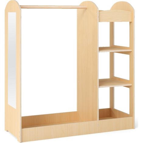 Kinderkleiderschrank mit Spiegel, Massivholz, 100 cm