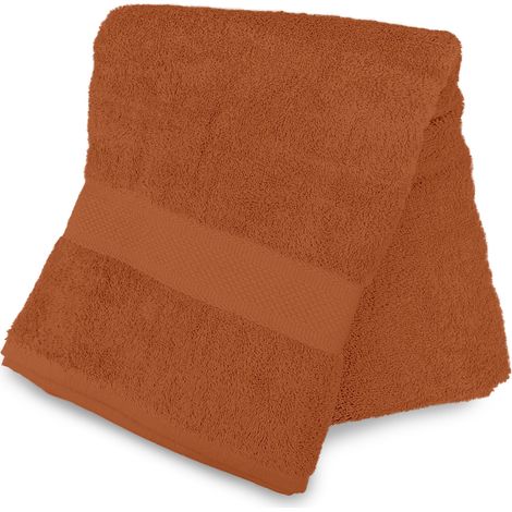 Drap de bain en coton 500gr/m2 70x130 cm LAGUNE terra, par Soleil d'Ocre (1/3)