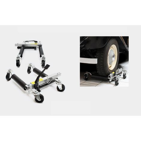 Paire de crics chariot de déplacement Go Jack 680kg – Hydraulique pour espaces confinés – Roulettes amovibles avec roulements à billes