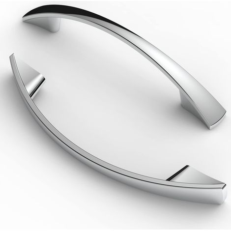 10 Pièces Poignées de Meubles Chrome - Espacement des Trous de 96 mm pour Tiroir, Placard et Cuisine (1/5)