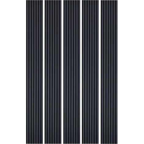 Decoon – Lot de 5 panneaux décoratifs muraux MDF bleu nuit avec revêtement feutrine – Dimensions 250 x 30 x 1,9 cm – Surface 3,75 m² - BOIS 250 X (1/5)