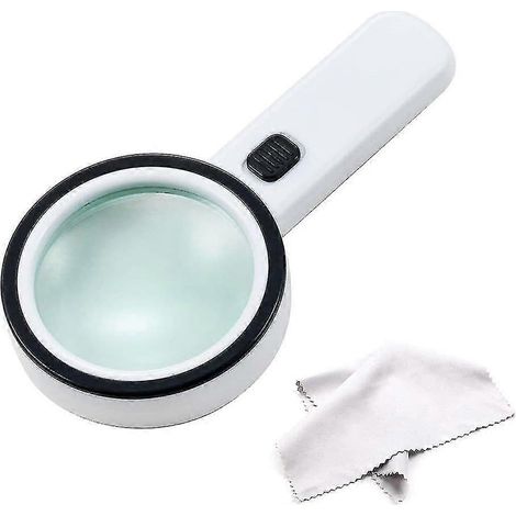 30-fache Vergrößerung, handliche, robuste Lupe mit 12 LEDs und UV-Licht, weiß, 1 Stück (1/4)