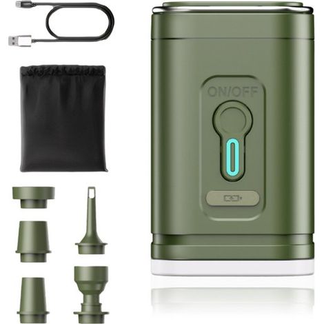 Pompe à air électrique portable Ynkkvre – Ultra-mini et puissante – Batterie rechargeable 2400 mAh – 5 embouts – Gonflage et dégonflage rapides – Pour piscines, matelas pneumatiques et sacs sous vide (1/5)