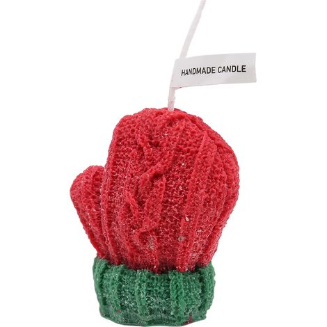 Gant Rouge Bougie Parfumée Forme de Noël, Décorative en Cire pour DIY, Accessoire Photo Ornement (1/5)