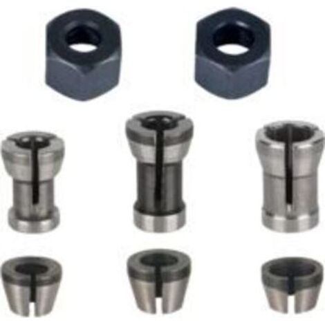 BUNTHAUS Lntyq Mandrin de Fraiseuse - Lot de 8, Collet Mandrin Affleureuse (6 mm, 6.35 mm, 8 mm), Pince de Serrage Defonceuse (1/4)