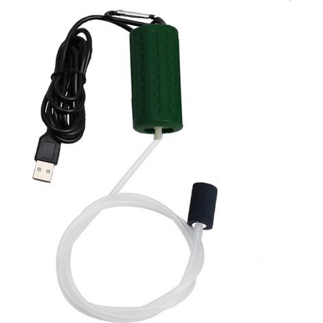 Mini-USB-Sauerstoffpumpe, leise Aquarium-Luftpumpe, tragbare Sauerstoffpumpe, geeignet für Aquarien und Fischbecken, Grün (1/5)