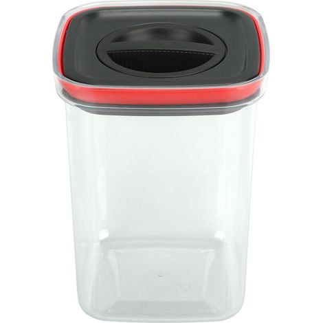 Boîte de Rangement Alimentaire Hermétique 1300ml - Récipient Transparent pour Céréales, Riz et Aliments Secs avec Couvercle Noir (1/5)