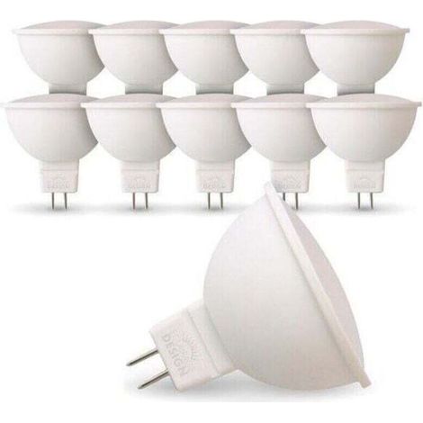 Lot de 10 Ampoules LED GU5.3 MR16 12V 5W Eq 40W Température de Couleur: Blanc chaud 2700K (1/4)