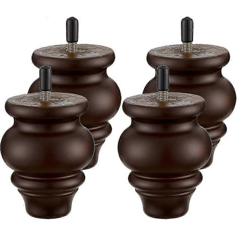 Pieds de canapé, pieds de meubles, 3,5 pouces, pieds de canapé ronds en bois, pièces de rechange pour canapé, pieds de chaise en bois, adaptés aux meubles ou aux projets de bricolage. (1/5)