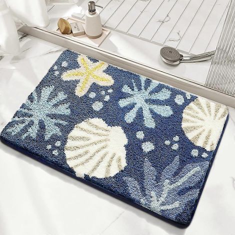 Joli tapis de bain en microfibre douce et antidérapante pour enfants tapis de sol épais à poils longs et absorbant pour chambre, 40 x 60 cm (1/5)