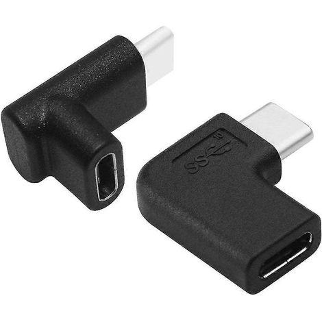 Adaptateur USB-C mâle vers femelle, coudé à droite, gauche, haut et bas, USB-C 3.1 Type-C mâle à économie d'énergie (1/5)