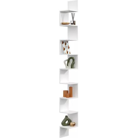 Estantería de esquina moderna colgante Mega - 256 cm blanco (1/5)