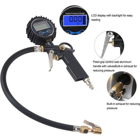 Gauge de pression des pneus Testeur de pression de pneu de voiture haute précision Baromètres de sécurité de auto outil (1/5)
