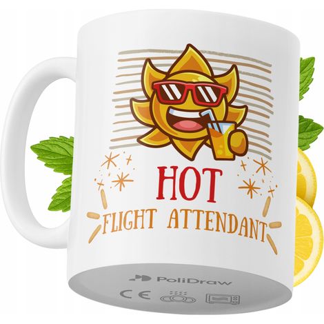 Taza de café/té divertida y humorística para azafatas, con diseño gráfico y texto gracioso. Ideal para cumpleaños, santos, días festivos y ocasiones especiales. Perfecta para el hogar, la oficina o el (1/5)